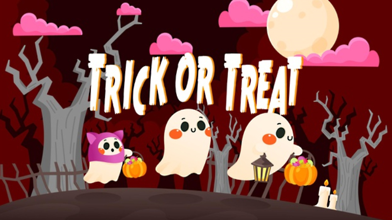 Trò chơi trick-or-treat của đêm hội Halloween